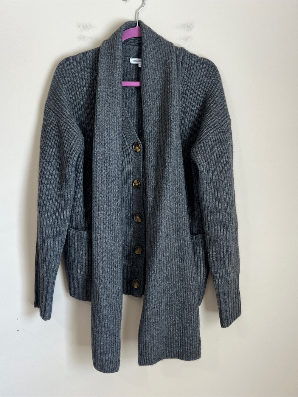 Veronica Beard Scarf Cashmere Wool Cardigan Sweater Womens Small Oversized - Picture 4 of 12